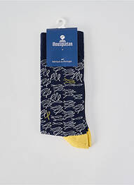 Chaussettes imprimé fantaisie bleu MOUSQUETON femme