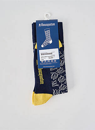 Chaussettes imprimé fantaisie bleu MOUSQUETON femme