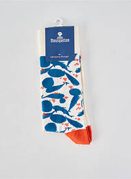Chaussettes imprimé fantaisie bleu MOUSQUETON femme