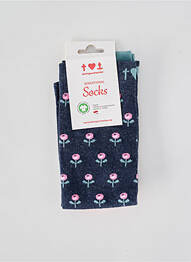 Chaussettes imprimé fantaisie bleu BLUTSGESCHWISTER femme