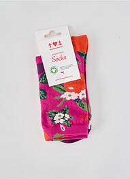 Chaussettes imprimé fantaisie rose BLUTSGESCHWISTER femme