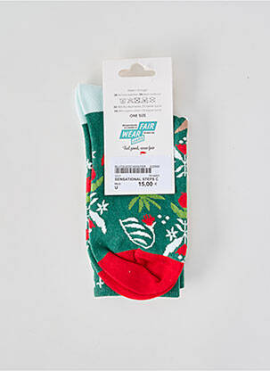 Chaussettes imprimé fantaisie vert BLUTSGESCHWISTER femme