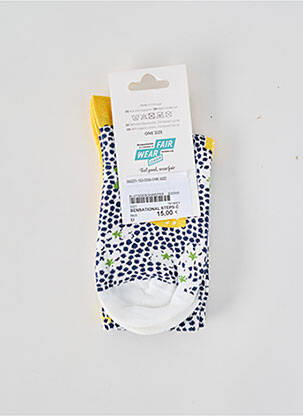 Chaussettes imprimé fantaisie jaune BLUTSGESCHWISTER femme