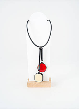 Collier fermeture fermoir mousqueton rouge THIERRY JOO femme