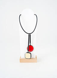 Collier fermeture fermoir mousqueton rouge THIERRY JOO femme