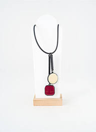 Collier fermeture fermoir mousqueton beige THIERRY JOO femme