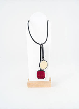 Collier fermeture fermoir mousqueton beige THIERRY JOO femme