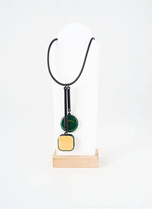 Collier fermeture fermoir mousqueton vert THIERRY JOO femme