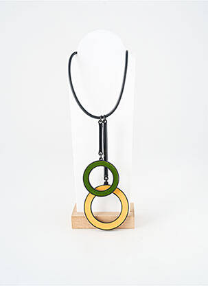 Collier fermeture fermoir mousqueton vert THIERRY JOO femme