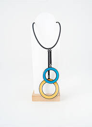 Collier fermeture fermoir mousqueton bleu THIERRY JOO femme