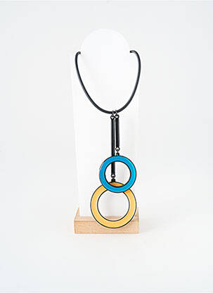 Collier fermeture fermoir mousqueton bleu THIERRY JOO femme