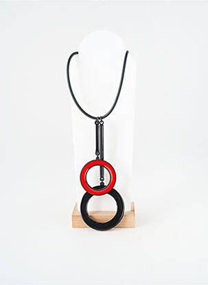 Collier fermeture fermoir mousqueton rouge THIERRY JOO femme
