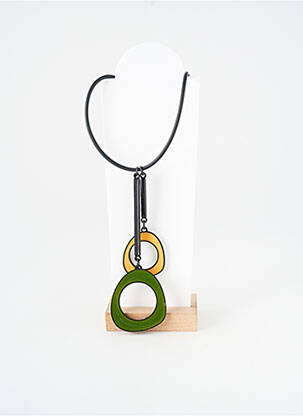 Collier fermeture fermoir mousqueton vert THIERRY JOO femme
