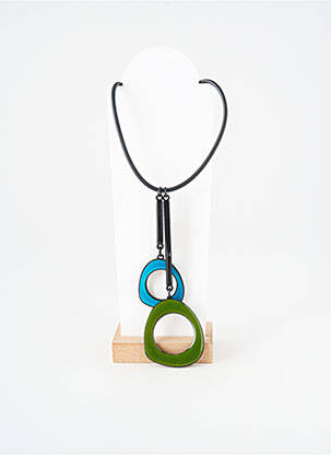 Collier fermeture fermoir mousqueton bleu THIERRY JOO femme