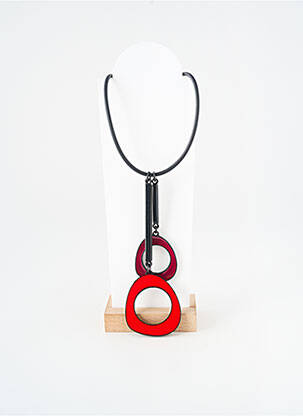 Collier fermeture fermoir mousqueton rouge THIERRY JOO femme