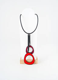 Collier fermeture fermoir mousqueton rouge THIERRY JOO femme