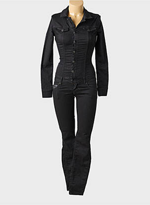 Combi-pantalon fermeture boutonnée sur le devant manches longues noir SCHOOL RAG femme