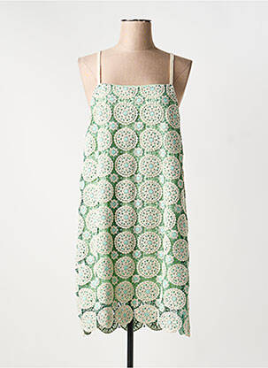 Robe mi-longue fines bretelles vert SALSA femme