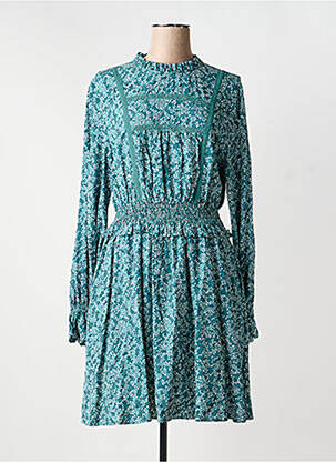 Robe mi-longue imprimé fantaisie manches longues bleu SALSA femme