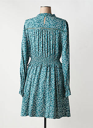 Robe mi-longue imprimé fantaisie manches longues bleu SALSA femme