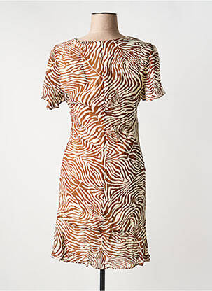 Robe courte manches courtes manches courtes marron SCHOOL RAG femme