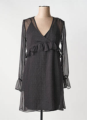 Robe mi-longue coupe fluide manches longues noir SCHOOL RAG femme