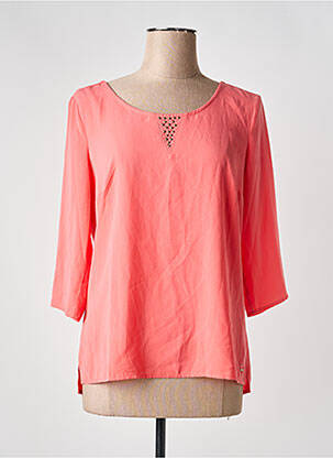 Blouse col rond manches 3/4 rose SCHOOL RAG femme