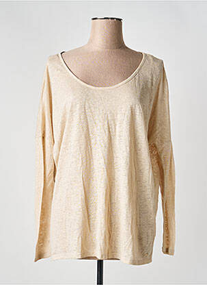 Pull col rond manches longues beige SCHOOL RAG femme