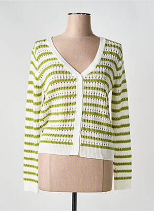 Gilet manches longues coupe cintrée vert ANDY & LUCY femme