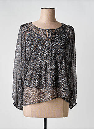 Blouse imprimé fantaisie manches longues noir SCHOOL RAG femme