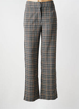 Pantalon droit fermeture zippée sous rabat avec crochet gris SCHOOL RAG femme