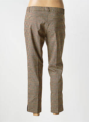 Pantalon 7/8 fermeture zippée sous rabat avec crochet taille basse marron SCHOOL RAG femme