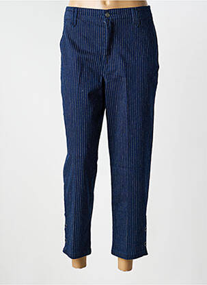 Pantalon 7/8 fermeture zippée sous rabat avec crochet bleu SALSA femme