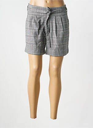 Short fermeture zippée sous rabat boutonné gris SCHOOL RAG femme