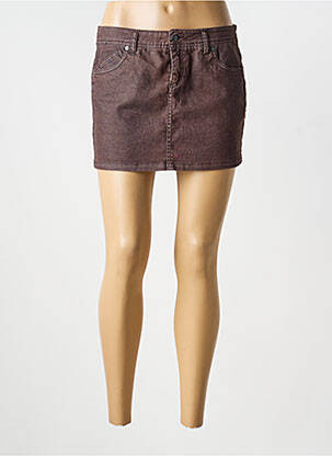Mini-jupe coupe droite marron ONLY femme