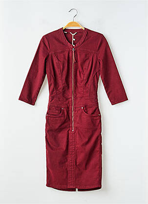 Robe mi-longue manches longues manches longues rouge SALSA femme