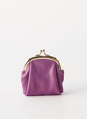 Porte-monnaie coutures renforcées violet CRAZY LOU femme