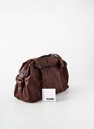 Sac multipoches forme rectangulaire marron SPIKES & SPARROW femme