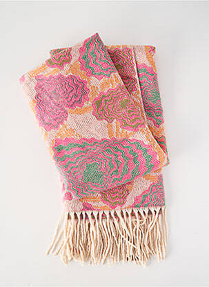 Echarpe tissage peau de pêche rose PALME femme