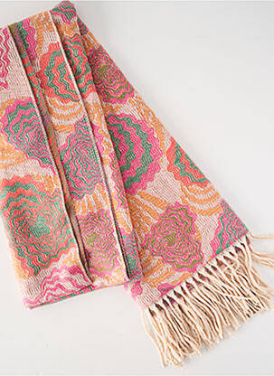Echarpe tissage peau de pêche rose PALME femme