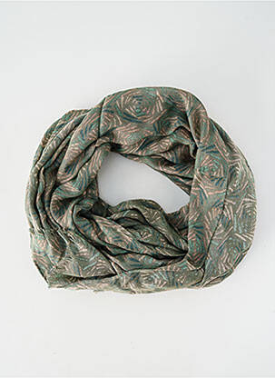 Foulard tissage popeline vert SURKANA femme