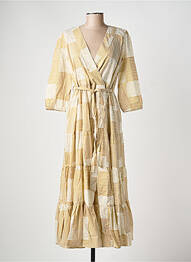 Robe longue imprimé fantaisie manches 3/4 beige RHUM RAISIN femme