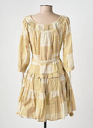 Robe mi-longue imprimé fantaisie manches courtes beige RHUM RAISIN femme