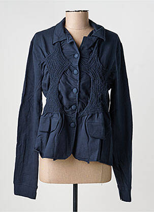Veste casual col chemisier bleu RHUM RAISIN femme