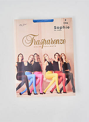 Collants stretch bleu TRASPARENZE femme