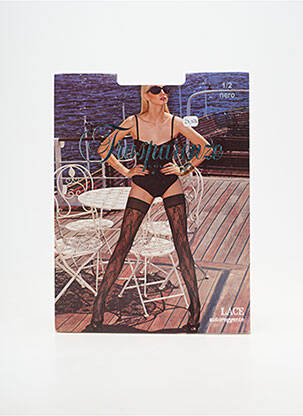 Bas imprimé fantaisie noir TRASPARENZE femme