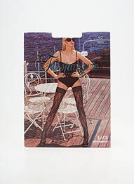 Bas imprimé fantaisie noir TRASPARENZE femme