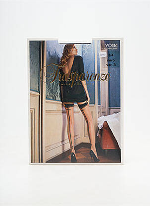 Bas imprimé fantaisie noir TRASPARENZE femme
