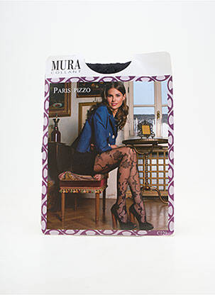 Collants imprimé fantaisie noir MURA femme