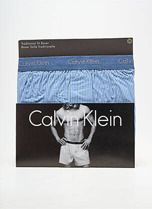 Caleçon imprimé rayures bleu CALVIN KLEIN homme